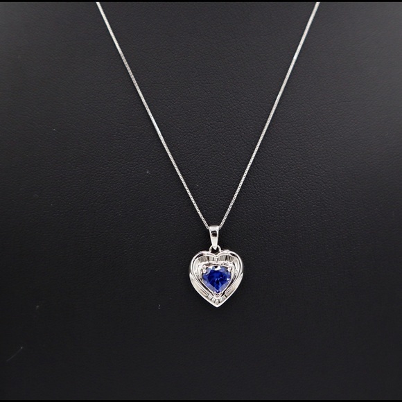 Diamond and tanzanite necklace - Picture 1 of 4
